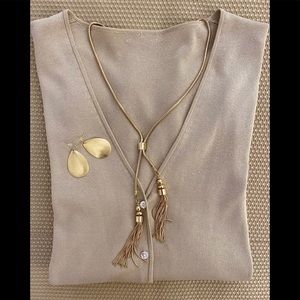 Button down cardigan with long arm, 55% silk